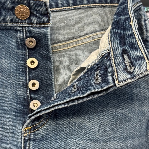 AMO Women’s 25 Babe With Piping High Rise Straight Leg Jeans Button Fly - Picture 4 of 8